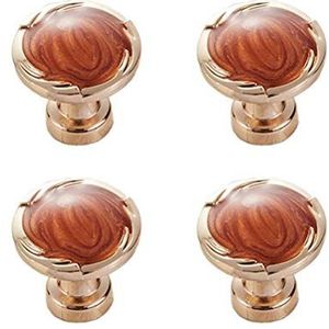 Keramische Knoppen Vintage Kastknoppen, 4 stuks Ronde Delicate Deur Trekstang Keramisch Eenvoudig Handvat Mode Ladehandgreep Praktisch Meubilair Garderobegreep (6510 Enkel Gat Rood Amber)