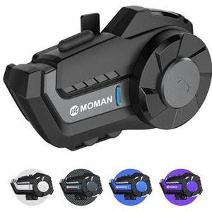 Moman Intercom Motorfiets, H2S communicatiesysteem 1000 m ENC & DSP&CVC ruisonderdrukking handsfree kit motorfiets audio multitasking hifi stereo muziek delen FM spraakopdrachten IA IPX6 waterdicht (1