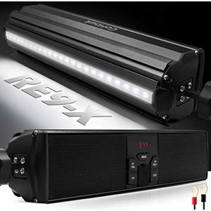 GoHawk RE9-X Waterdichte Bluetooth Motorfiets Stereo Speakers Soundbar 7/8-1.2 inch Stuur Mount MP3 Muziekspeler Audio Versterker Systeem ATV 4-Wielers, USB, AUX, FM Radio