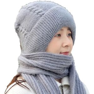 Gebreide sjaal met muts - Zachte sjaals met capuchon Modieuze mutssjaal voor meisjes | Wintermode voor reizen, wandelen, fietsen, skiën, kamperen Bbauer