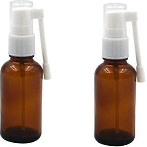 2 STKS 30ML / 1 oz Bruin Glas Leeg Hervulbare 360 Graden Rotatie Spray Neusfles Verstuiver Sproeier Container Voor Zout Water Reiniging Wassen Medische Injectie Make-up Water Parfum