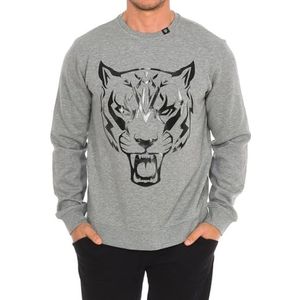 Plein Sport FIPSG604 Sweatshirt voor heren met lange mouwen en ronde hals, Grijs, XL