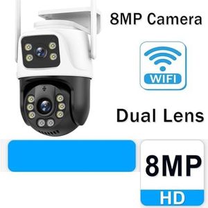 IP Camera 12MP 6K Three Lens 8X Zoom Surveillance Camera AI Tracking Security Protection Outdoor Security Camera CCTV Cam Beveiligingscamera'S Voor Thuis(4K 8MP Camera)