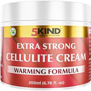 5Kind Extra krachtige anti-cellulitis crème 200ml - Natuurlijke verwarmende formule en cellulitis verwijderaar - Verstevigende crème voor losse huis