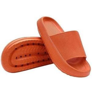 Zomer Dikke Platform Badkamer Thuis Mannen Slippers WomenSoft Sole Indoor Sandalen Antislip Slippers Mannelijke Slides (Color : Orange, Size : 38-39(insole 240mm))