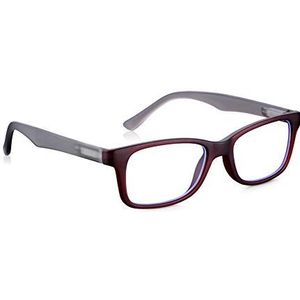 Kids Blue Light Blocker Glasses, Anti Glare Protective Clear Lens, Red & Gray Plastic Frames for Ages 3-10, Read Optics