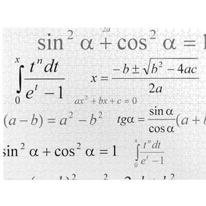 Wiskunde en geometrie, school met wetenschappelijke formules in krijtbord-stijl, 500 stukjes, houten puzzel, speelgoed, familiespel, wanddecoratie voor volwassenen en tieners