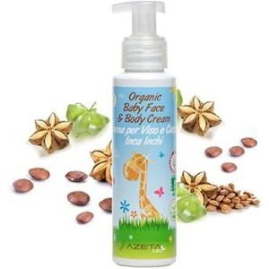 Organic gezichtscrème voor baby's, 100% gecontroleerde biologische kwaliteit, verzorgt en beschermt de gevoelige babyhuid bij weer en wind, pure hoogwaardige ingrediënten, AZETA bio 100 ml