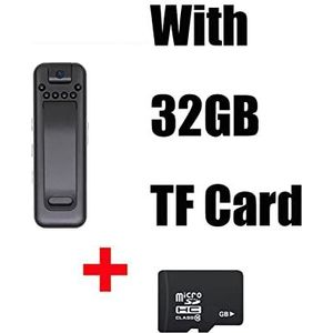 Body Camera Mini Digital Hd Camera Micro Cam Night Vision Motion Momentshot Flashlight Loop Registratie Camcorder Video Cam Videorecorder(With 32GB TF)