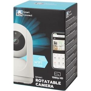 LSC Smart Connect camera, beveiligingscamera, 1080p HD wifi ingebouwde 360° indoor beveiliging smart camera met nachtzicht, tweeweg audio, bewegingsdetectie en huisdier/baby monitoring functies