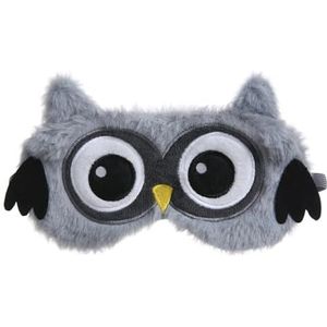 Cmis Kbei Zachte zijden uil speelgoed oogmasker slaapmasker pluche oogschaduw cover 3D cartoon oogschaduw ontspannen slaapmasker (grijs)