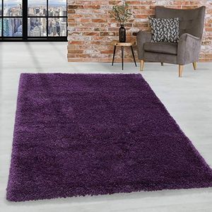 Tapijt Lange stapel ruig Gewoon ontwerp Woonkamer 50 mm poolhoogte Pluizig Zacht Rechthoekig Rond Lopers, kleur:Lila, Groote:240x340 cm