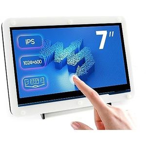 Waveshare 7 inch Display for Raspberry Pi 4 Capacitive Touchscreen HDMI LCD (C) 1024x600 Resolution IPS with 170° View Angle Support All Raspberry Pi/Windows 10/8.1/8/7 PC Monitor Low Power with Case