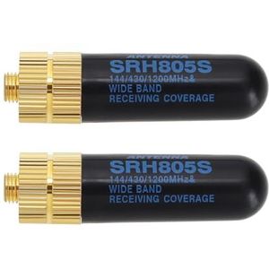 OTOTEC 2 STKS Radio SRH805S SMA-F Vrouwelijke Bullet Antenne 144/430/1200MHz Walkie Talkie Antenne Dual Band Compatibel Met Baofeng GT-3 UV-5R BF-888s Radio 51x14mm Zwart