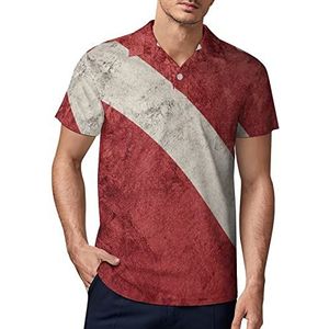 Vintage Stijl Scuba Vlag Heren Golf Polo-Shirt Zomer Korte Mouw T-Shirt Casual Sneldrogende Tees L
