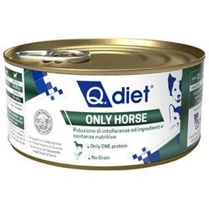 Qdiet Only Horse 150 g (verpakking van 11 stuks) monoprotein alleen paard - voor honden en katten