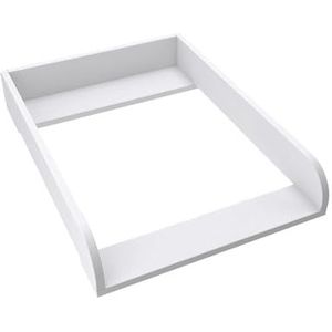 REGALIK Luiertafelblad voor IKEA Hemnes 500, 72 x 50 cm, afneembaar luiertafelblad voor commode in wit, afgewerkt met 2 mm ABS, met vooraan afgeronde zijpanelen