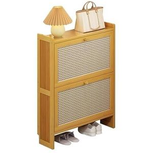 Rotan kast schoenenkast voor entree slanke opslag schoenenrek organizer, smalle schoenopbergkast, schoenenorganizer voor entree, slaapkamer, woonkamer, appartement, voor sneakers, lederen schoenen