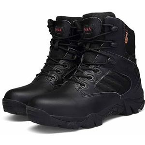 Militaire tactische laarzen voor heren, duurzame suède militaire werklaarzen, woestijnlaarzen met zijrits, lichtgewicht outdoor-wandelschoenen voor backpacken, antislip junglelaarzen voor heren(Black,