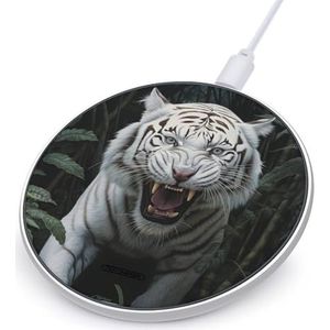 Witte Tijger Draadloze Oplader Draagbare Draadloze Oplader Ronde Draadloze Opladen Pad Telefoon Oplader