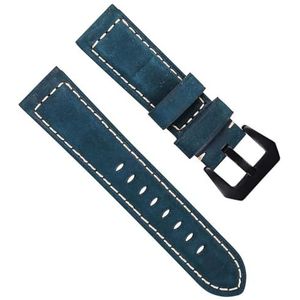 dayeer Herenoliewas lederen horlogeband voor vervanging van Panerai horlogebandaccessoires (Color : Blue, Size : 22mm)