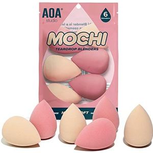 AOA Studio Collectie Make-up Mochi Spons Set Make-up Blender Latex Gratis en High-definition Set van 6 Make-up Blender Voor Poeder Crème en Vloeistof, Super Zachte Wonder Blender Schoonheid Cosmetische (6 tellen)