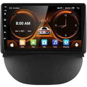 Dubbele DIN Android 14 autoradio voor Renault Symbol 2003-2008 9 Duim QLED Touch screen-met Draadloze Carplay Android Auto GPS navigatie 4G WiFi Stuurwielbediening achteruitrijcamera(P5 4G+WIFI 8Core