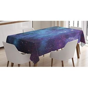 ABAKUHAUS Ruimte Tafelkleed, Galaxy Sterren in de ruimte, Eetkamer Keuken Rechthoekige tafelkleed, 140 x 200 cm, navy Purple