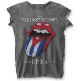 The Rolling Stones Ladies Tee: Havana Cuba (Burn Out) - XX-Large - Grey