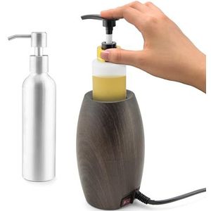 Elitzia Massage Olieverwarmer Lotionverwarmer 131°F Constante Temperatuur met Metalen Plastic Pompflessen Massage Olieverwarmer voor Crèmes Gels & Essentiële Oliën ETOH843 (Notenkleur)