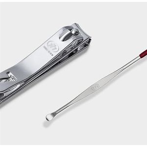 Nagelknipperset 2-delige nagelknipperset, roestvrijstalen teen- en vingernagelknipperverzorgingshulpmiddelen met oorpick for mannen en vrouwen, draagbare sleutelhanger nagelknipperset Pedicurehulpmidd