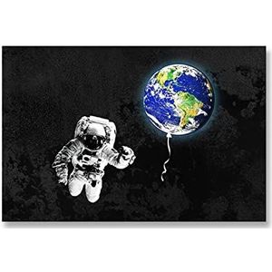 Ballonnen Astronaut Creatieve acht planetaire ballon in het universum te houden kijkend naar de aarde Sci-fi poster Home Art Deco Painting Heliumballonnen (Color : 40X60cm Unframed, Size : B)