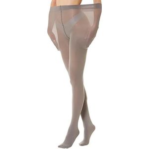 Gi&Gi Curvy panty in grote maten, gebogen sokken 80 denier, ondoorzichtig met zachte microvezel, Grijs, XXL-3XL Plus