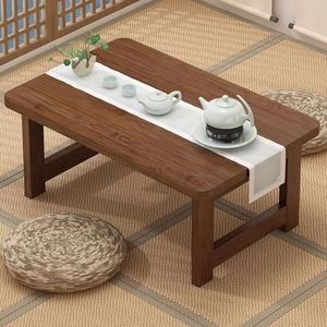 Multifunctionele klaptafel, Houten opvouwbare vloertafel, draagbare opvouwbare Japanse eettafel, altaartafel, meditatie for woonkamer, eetkamer, thee, tatami, thuis(Walnut,23.62""Lx15.75""Wx13.78""H(60x4