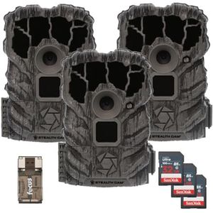 Stealth Cam Browtine 14MP Trail Camera Bundel met 32GB geheugenkaart (3-Pack) en Kaartlezer (3-Pack) (5 Artikelen)