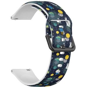 RYANUKA Compatibel met Fossil Gen 5 Carlyle/Julianna/Garrett HR, Q Explorist Gen 4/3, Sport 43 mm, Gen 5E 44 mm, (schattige cartoon print luiaard schildpad) 22 mm zachte siliconen sportband armband