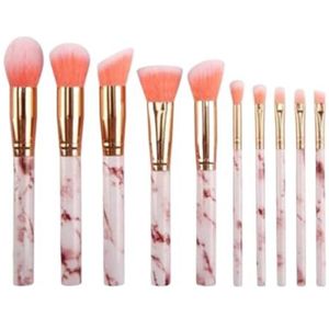 Kwastenset Professionele Make-up Kwastenset 10 Stuks Kwast Contour Blush Concealer Oogschaduw Make-Up Borstel Set(Pink)