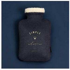 OIFAODAO, Warmwaterflessen Klassieke rubberen warmwaterkruik met gebreide hoes Heetwaterzak Herbruikbare draagbare warm water gevulde,Warmwaterkruik(Blu,S)