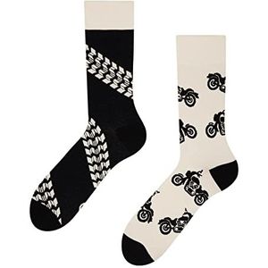 Dedoles - Unisex Sokken - Zwart - Grappige Ontwerpen - Voetbal Planten Motorfiets