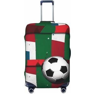 BTCOWZRV Italiaanse vlag en voetbal print bagage cover stofdichte koffer cover elastische reizen bagage beschermer koffer beschermer bagage mouwen fit 45-70 cm bagage, Zwart, S