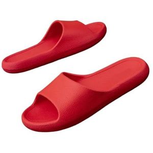 UBOHUZ Vrouwen Zomer Slippers Lichtgewicht Thuis Badkamer Platte Sandalen Paar Comfort Indoor Outdoor Douche Schoenen Voor Badkamer, Zwembad, Rood, 38/39 EU
