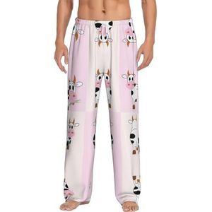 Cow Milk Lange Lounge Wear Broek Nachtkleding Pyjama Bottoms Nachtkleding Nachtkleding Nachtkleding Met Zakken En Trekkoord, Wit, S