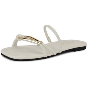 Nine West Dames Tigra platte sandalen, wit 140, 35 EU, wit 140, 35 EU