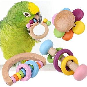 4 stuks papegaai kauwspeelgoed, hangende vogels, houten speelgoed, huisdier, papegaaien, speelgoedset, kooi, parkieten, speelgoed, accessoires voor kleine valkparkiet, conures, papegaaien, liefde vogels