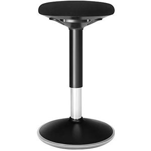 SONGMICS Dynamische kruk, staande kruk, werkstoel, 360 graden draaibaar, ergonomisch, in hoogte verstelbaar 50-65 cm, eenvoudige montage, zwart OSC04BK