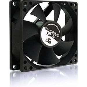 AABCOOLING Black Silent Fan 8 - Silent and Efficient 80mm Fan with 4 Anti-vibration Pads, 8cm Fan, Cool Air Fans, 12V Fan, Silent PC Fan, Case Fan 15,6 dB (A)