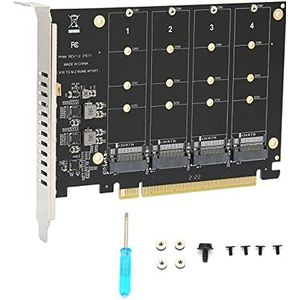 Nvme Pcie-adapter, Ssd Naar Pcie-adapterkaart 4-poorts M.2 Nvme Ssd Naar Pcie X16 M-sleutel Harde Schijf Converter Lezer Uitbreidingskaart, M.2 Pcie-adapter(ph44)