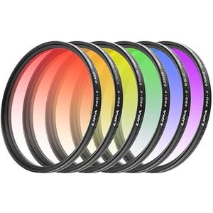 Gradiënt Blauw Rond Kleurverloop Lens Set SLR Camera Effect Filter Gradiënt Blauw Zonsondergang Lens (Color : Gradient blue 72mm)