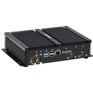 KINGDEL Mini-pc, fanless minicomputer met i5 13e generatie, CPU 10C/12T, 8GB DDR4 RAM, 512 GB NVMe SSD, 4K 4096x2304, HD-poort, VGA, Gigabit Ethernet, volledig metalen behuizing