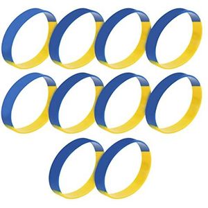 Oekraïense vlag armbanden, onschadelijk Geweldig cadeau Comfortabel 1,2 cm breed 10 stuks Gezonde Oekraïense rubberen armbanden voor WK-spellen